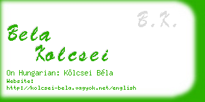 bela kolcsei business card